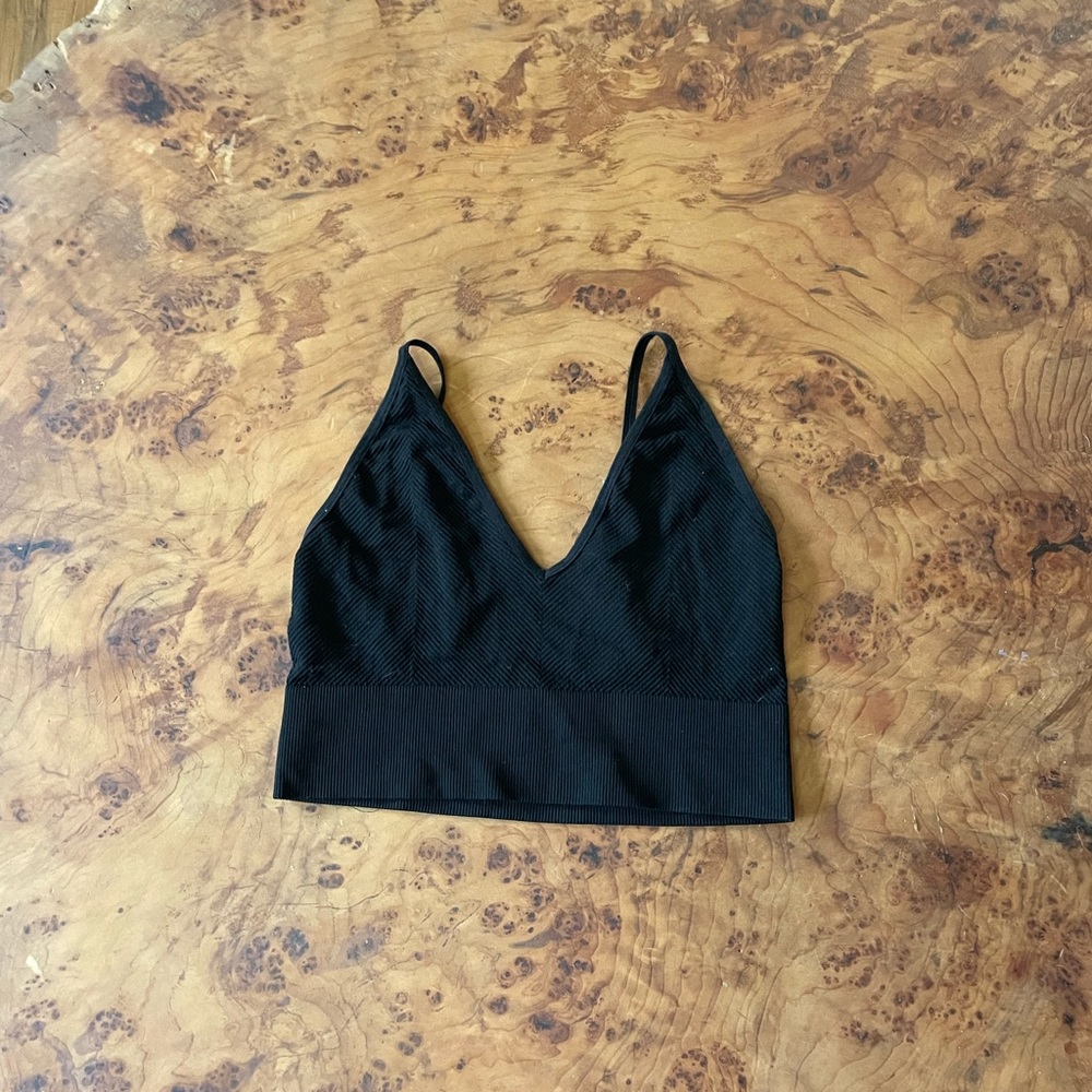 Black ribbed bralette